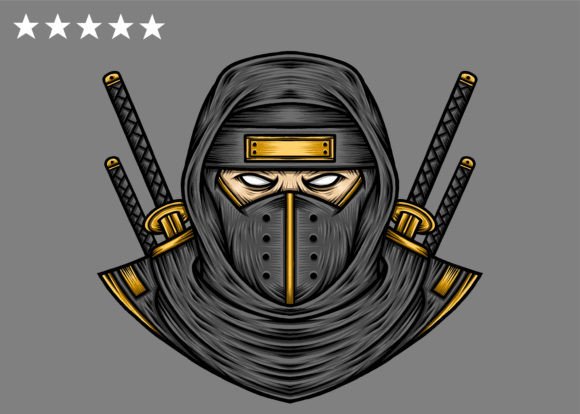 Vetor de mascote ninja de corpo inteiro para projetos online