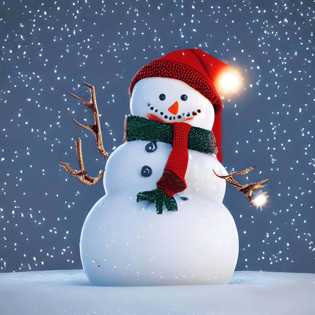 Graphique du bonhomme de neige à la veille de Noël · Creative Fabrica