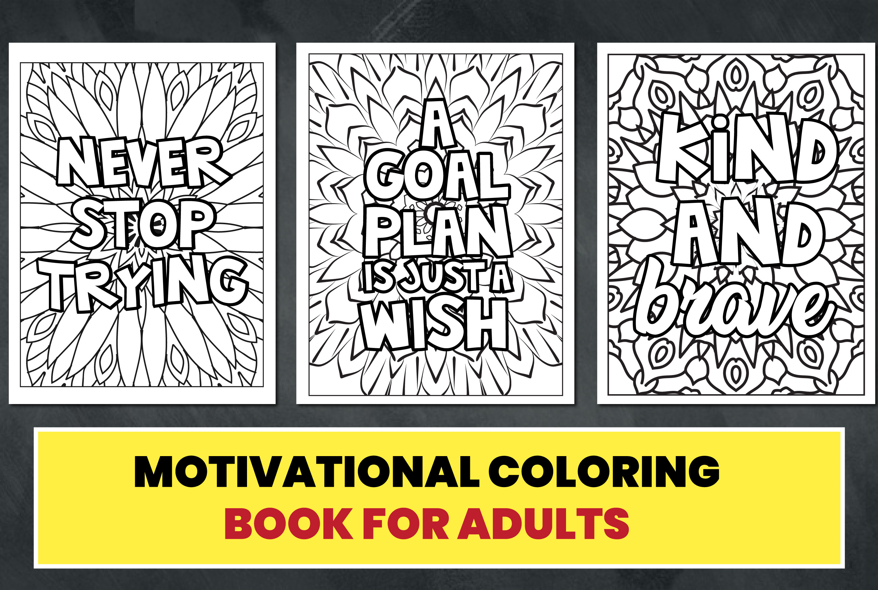 Motivational Coloring Book for Adults Gr Graphic by ietypoofficial ...