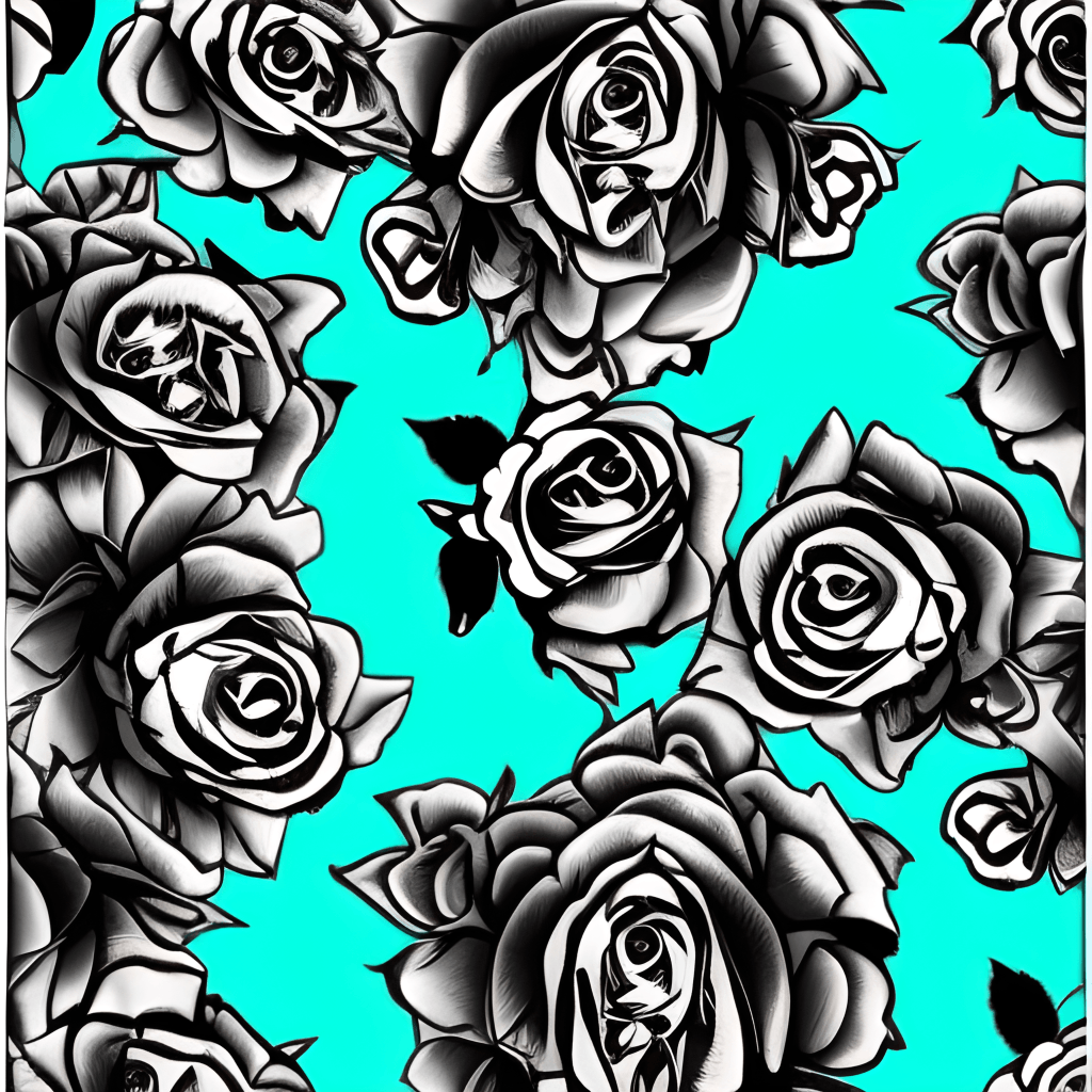 Ultra Detailed Black and Gray Fairytale Gothic Roses · Creative Fabrica