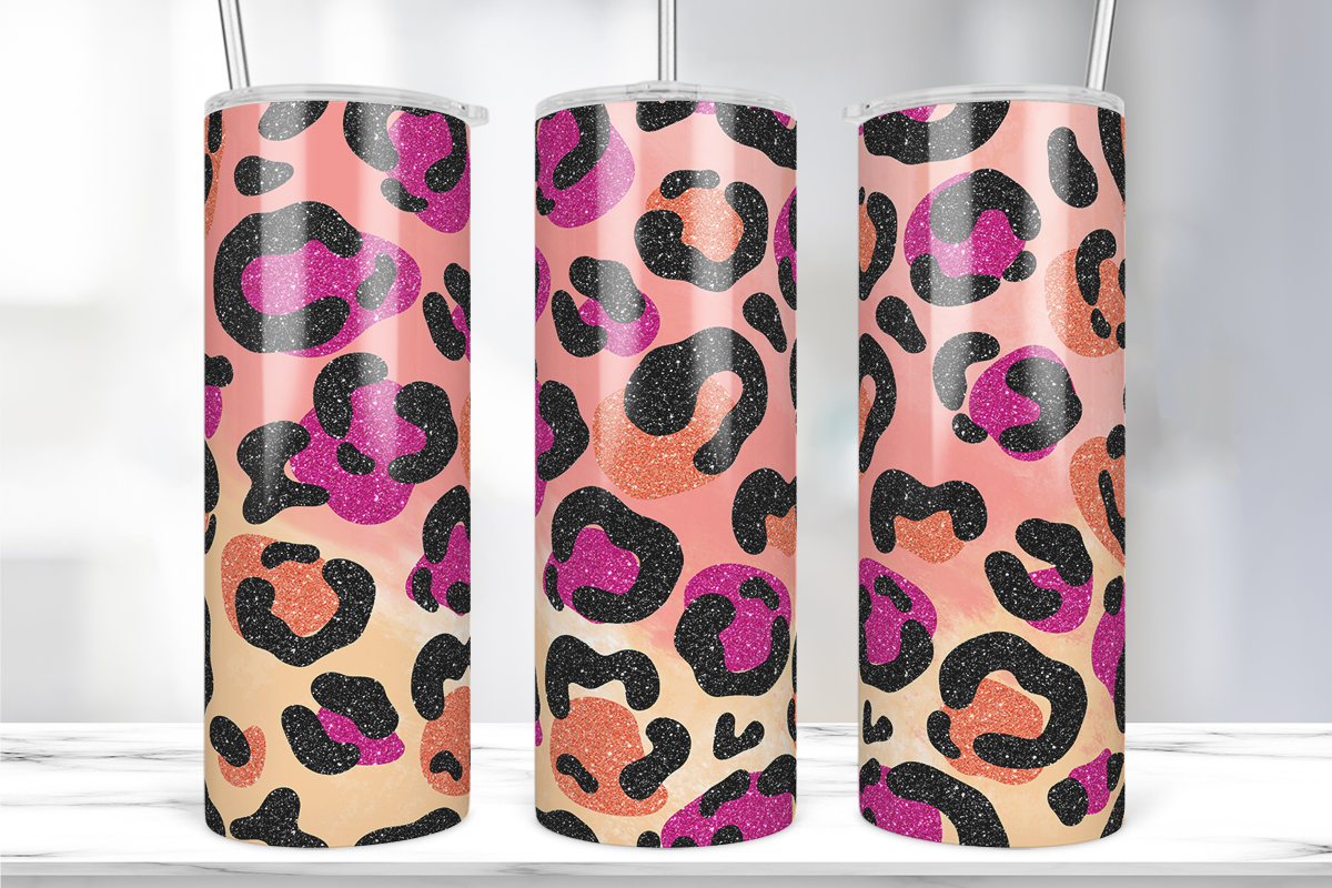 Cheetah Leopard Glitter Tumbler Wrap Graphic by Marshall Designs ...