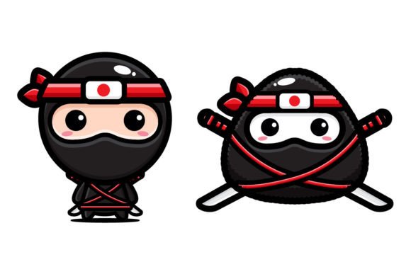 Cute Ninja Cartoon Graphic · Creative Fabrica