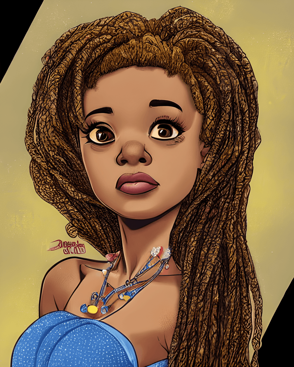 Beautiful 12k Style POPART of Melanin Skinned AfricanAmerican Disney ...