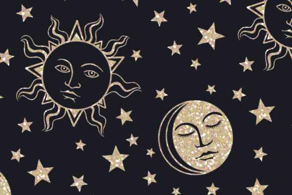 celestial sun and moon kissing