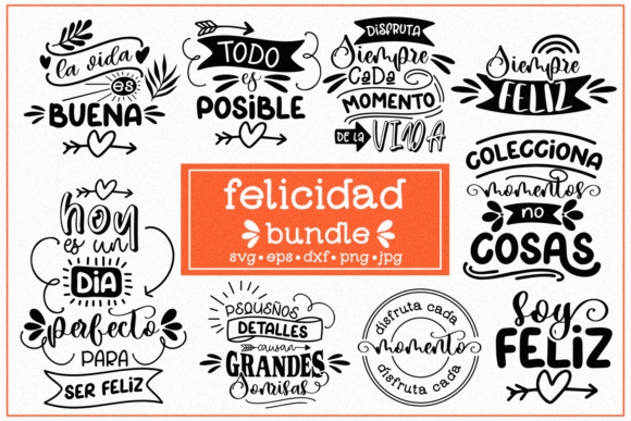 Felicidad. SVG Bundle. Spanish Sayings Grafik Von Callmestasya ...