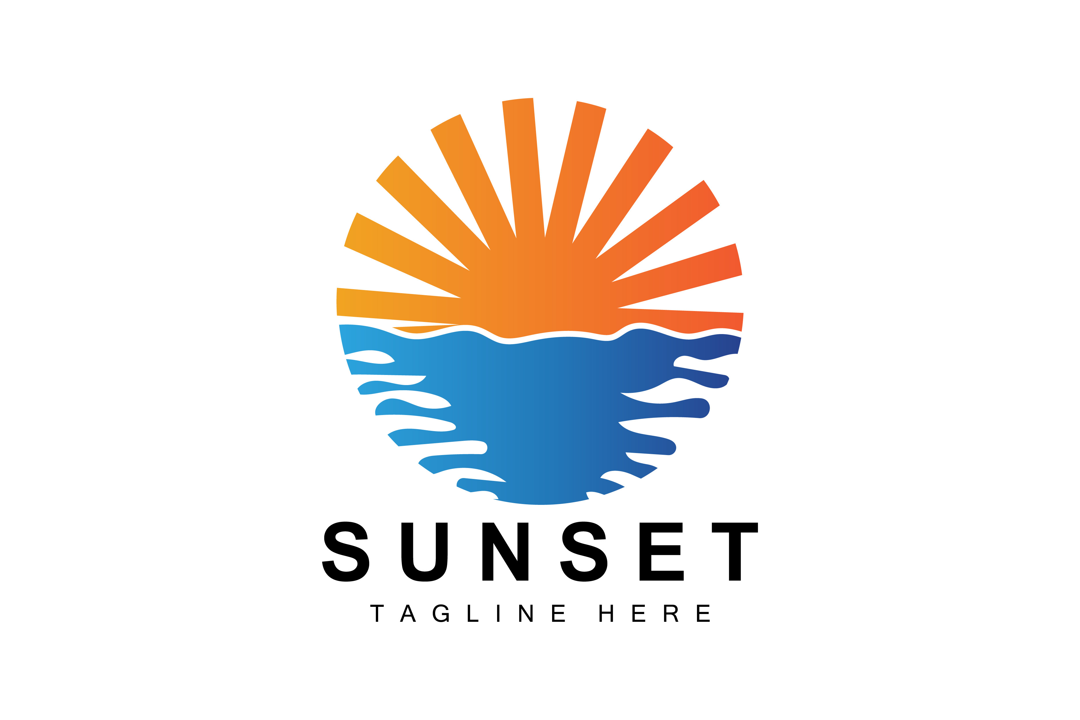 Sunset Beach Logo Design Graphic by AR Graphic · Creative Fabrica