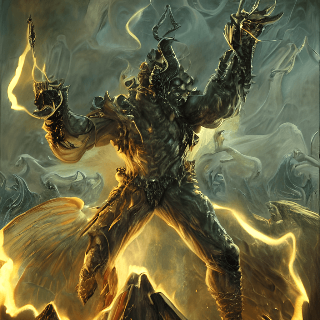 Epic Digital Graphic of Arch Demon God Reclaiming Throne Among ...