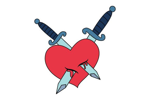 Gothic Valentine Heart, Stabbed with Knife SVG Cut file by Creative Fabrica  Crafts · Creative Fabrica
