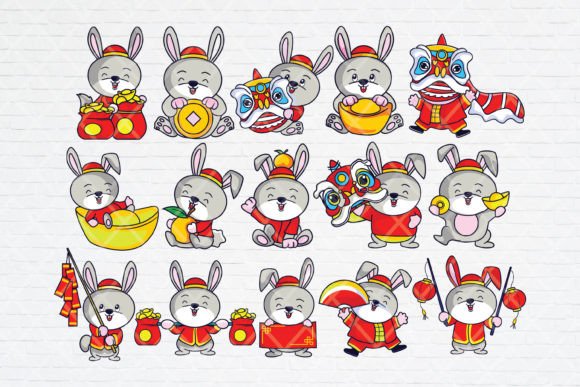 Cute Chinese New Year Rabbit 2023 Graphic by guavanaboy · Creative