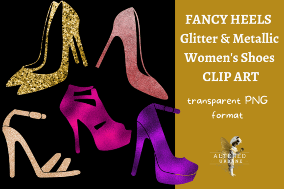 Fancy Heels - Glitter & Metallic Shoes Graphic by alteredurbane · Creative  Fabrica
