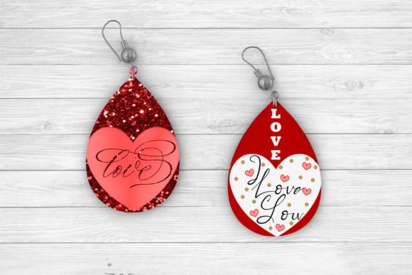Teardrop Valentines Earrings Sublimation Graphic by Happy Printables Club ·  Creative Fabrica