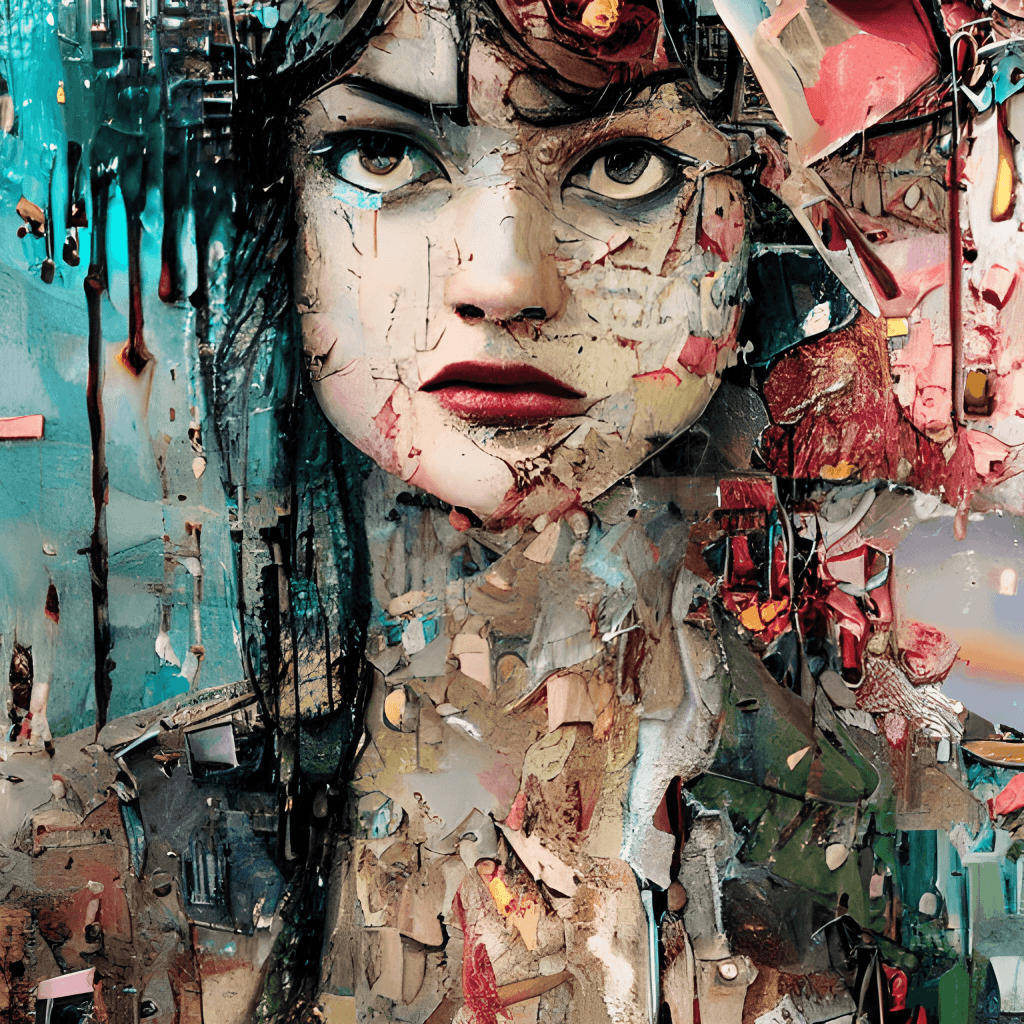 Cyberpunk Girl in the Rain · Creative Fabrica