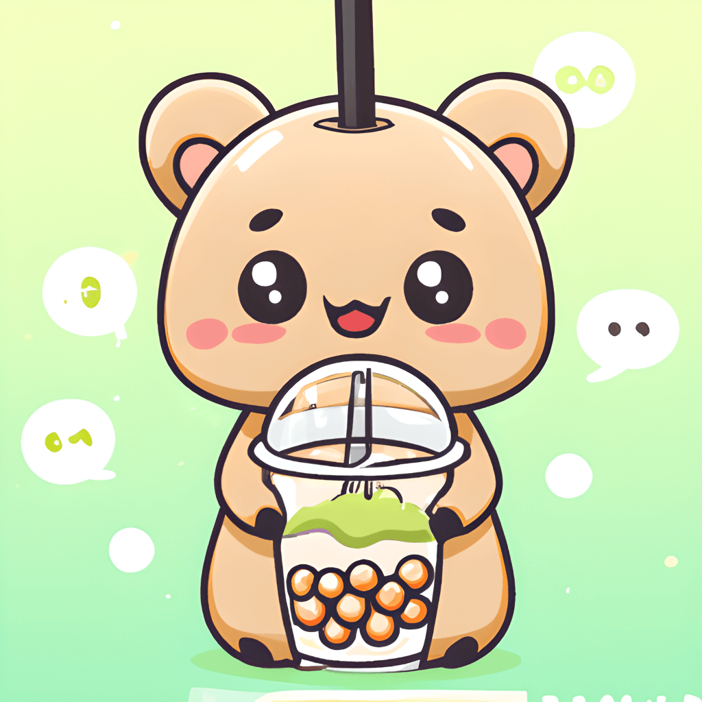 Cute Adorable Kawaii Chibi Quokka with Boba Tea Cartoon Illustration ...