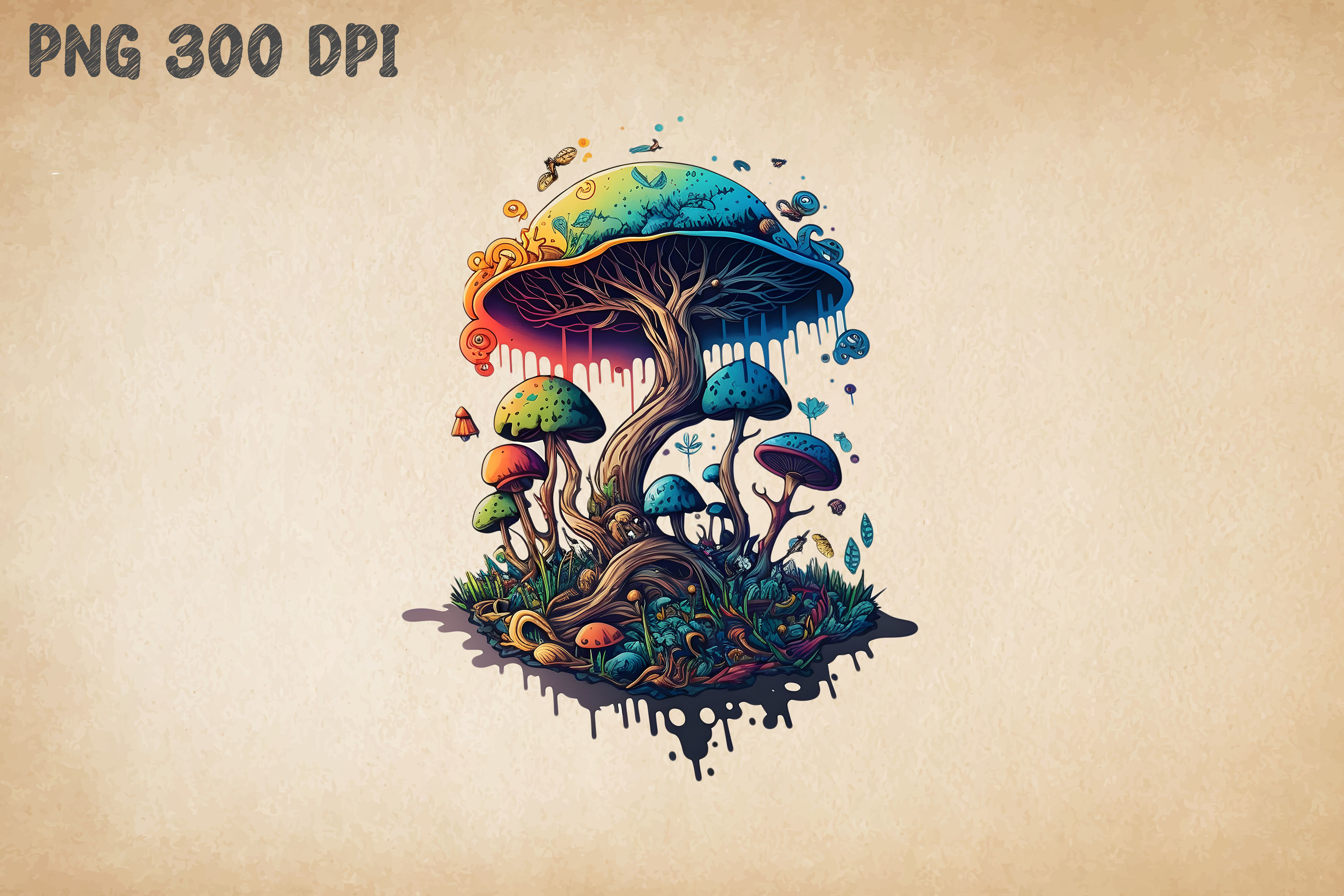 Hippie Colorful Psychedelic Mushroom 6 Graphic by Ricco Art · Creative  Fabrica