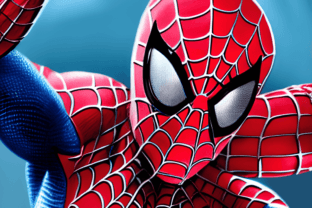Voiture de course Spider-Man dans les rues de New York · Creative Fabrica