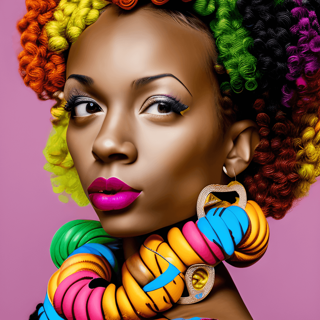Beautiful African American Woman in Bantu Knots · Creative Fabrica