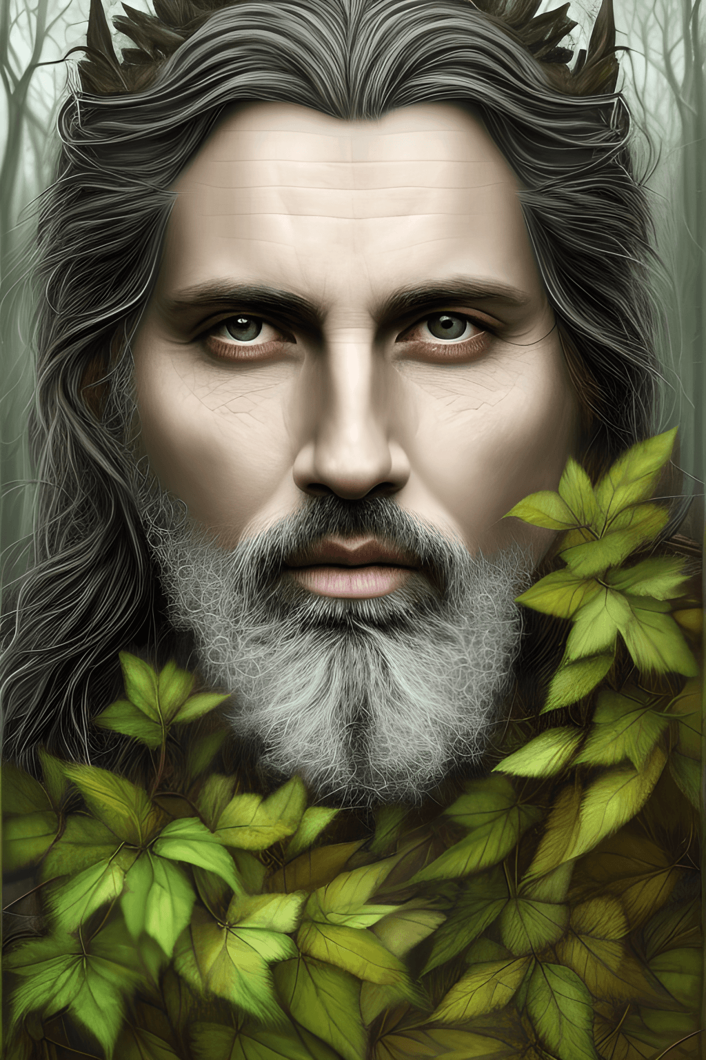 Portrait of a Beautiful Mature Pagan King · Creative Fabrica