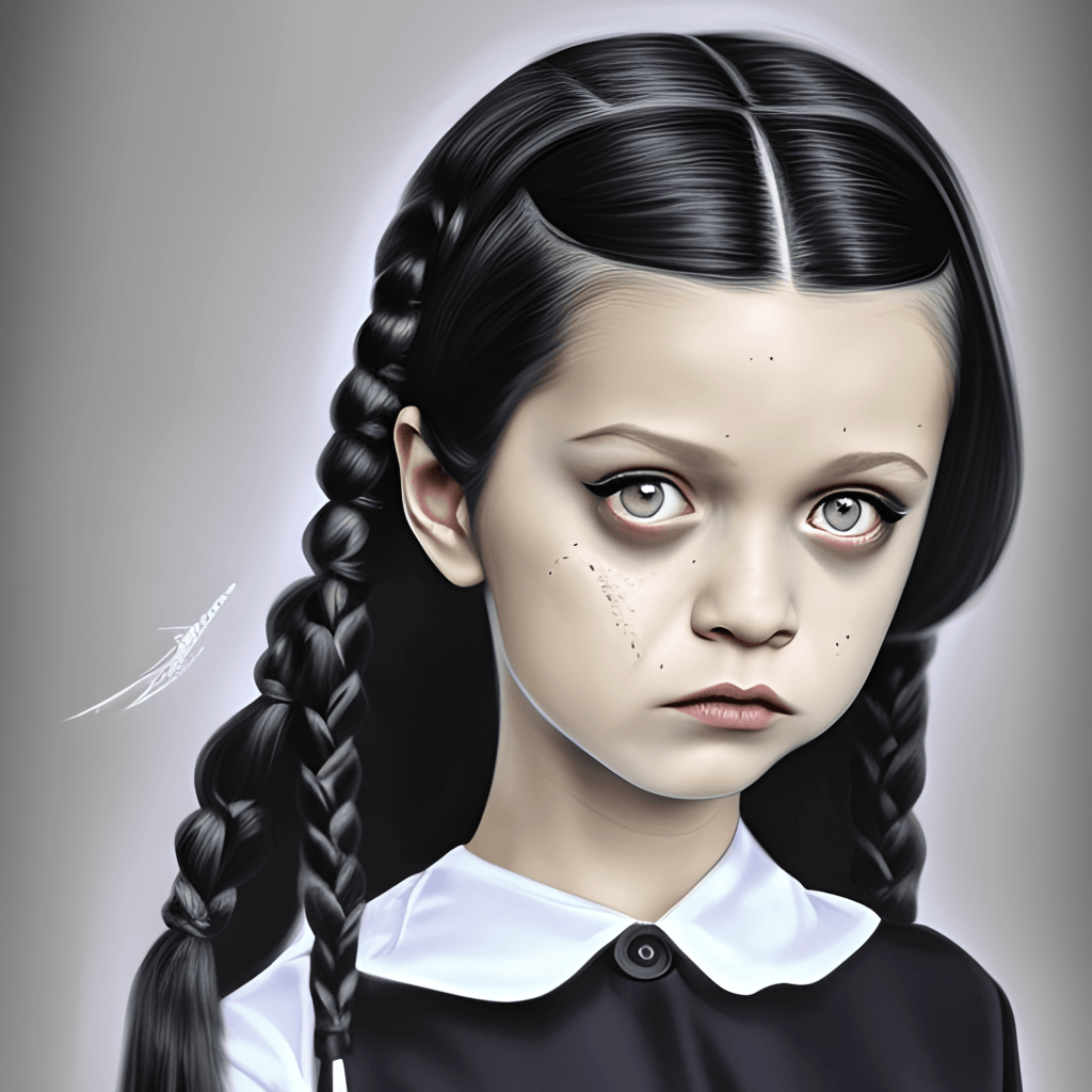 Portrait of Baby Wednesday Addams · Creative Fabrica