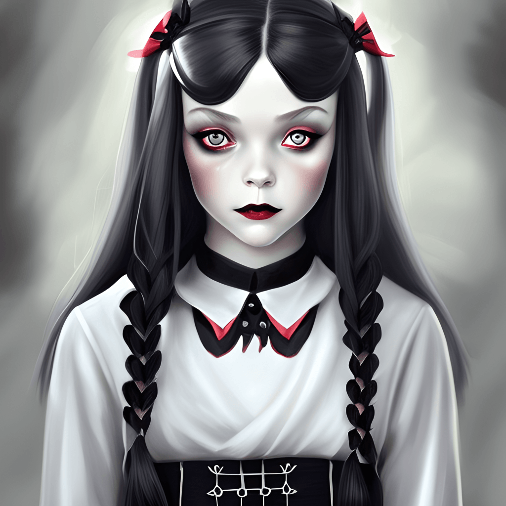 Wednesday Addams Wearing Her School Uniform by Charlie Bowater Wlop ...