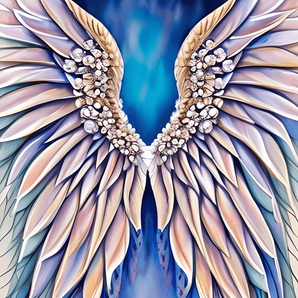 Superbes ailes d'ange ornées de plumes luxueuses et ornées d'un