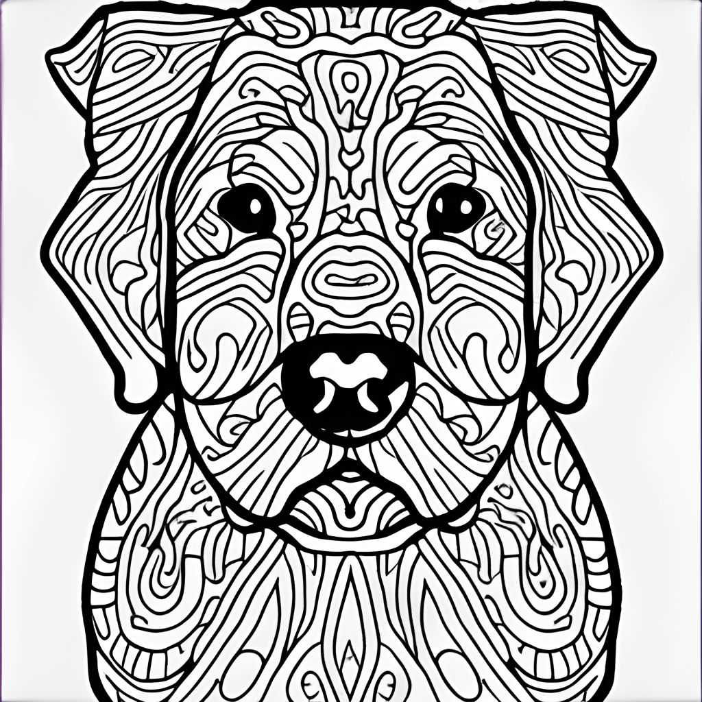 Desenho para colorir de cachorro · Creative Fabrica