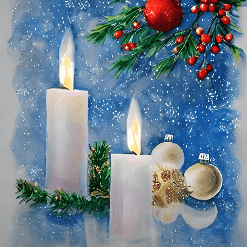 Poster De Bougies Flottantes Dans Une Piscine D'eau Bleu Et Blanc Serein Co  Bougies De Noël Dessins Plats 2d