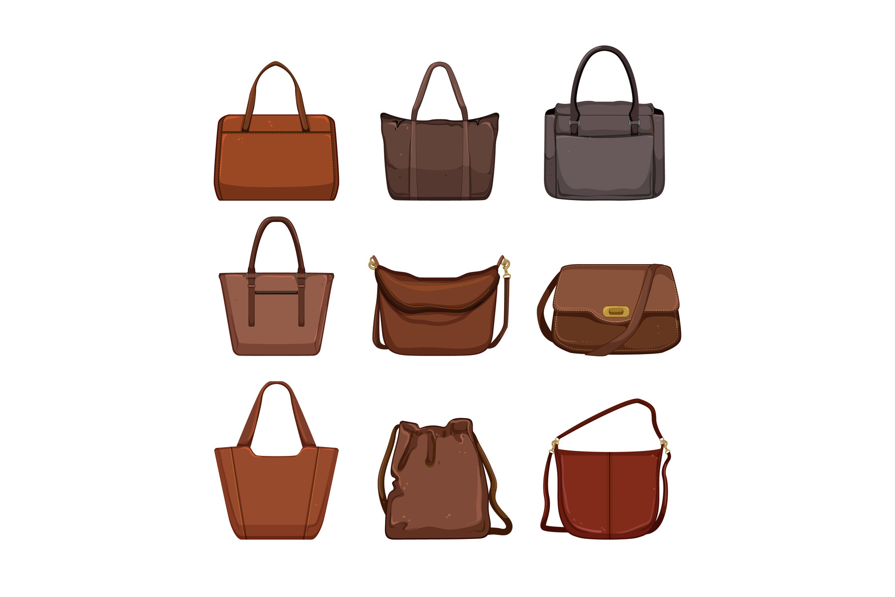 Leather Bag Women Set Cartoon Vector Graphic by pikepicture · Creative ...
