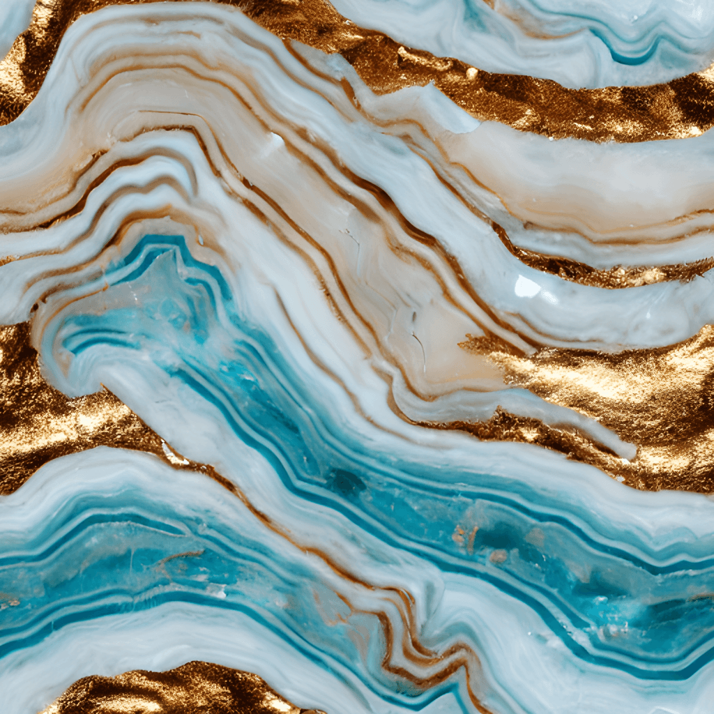 Blue Teal Agate Gold Glitter Geode Texture Digital Art by Sweet