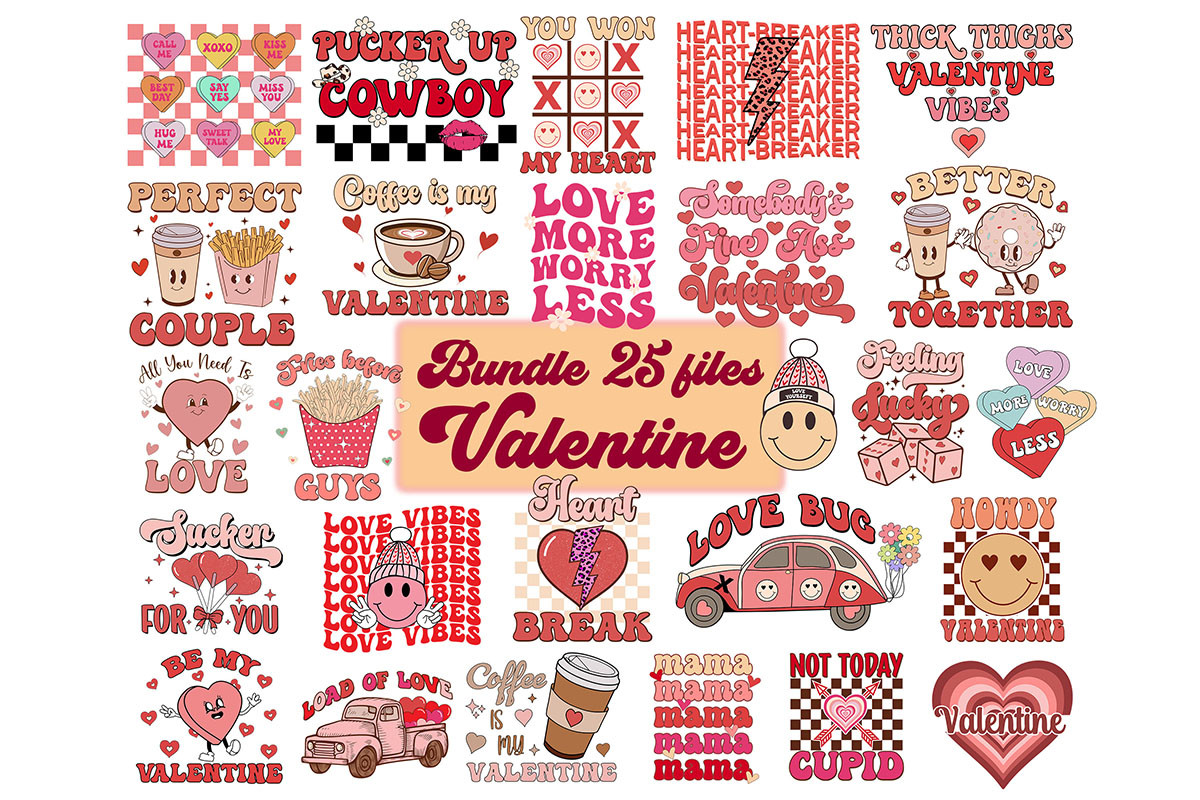 Valentine’s Day Svg Bundle,Valentine Svg Graphic by Dragon.design ...