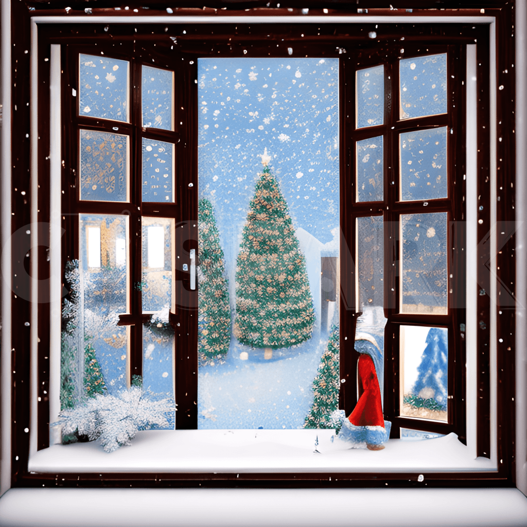 Farmhouse Christmas window scene, By Windy City Crafts