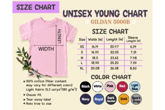 Unisex Gildan 5000 B Size Color Chart Graphic by donalpack65 · Creative ...