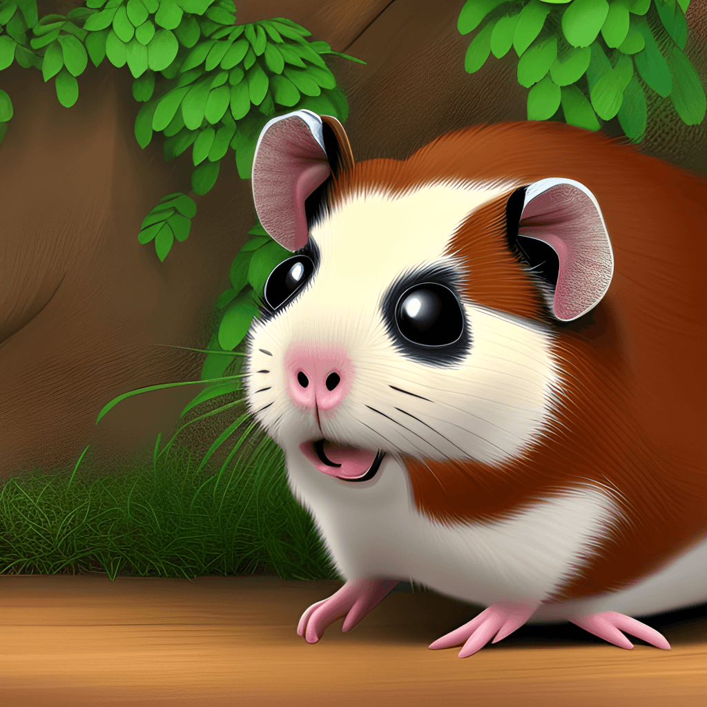 Cute Guinea Pig Cartoon Character in Old Disney Style 2d Forest ...