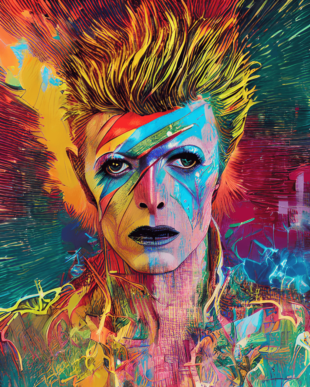 David Bowie As Ziggy Stardust Graphic · Creative Fabrica