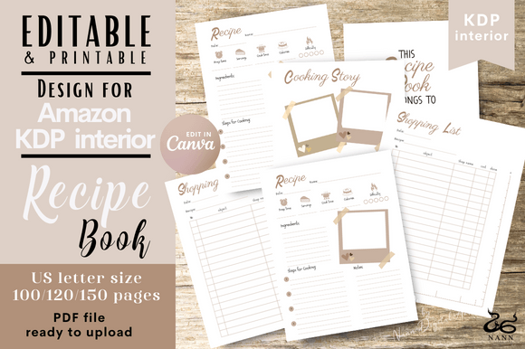 RECIPE BOOK to FILL in - 1 PDF 206 PAGES Graphic by Piqui Designs ·  Creative Fabrica