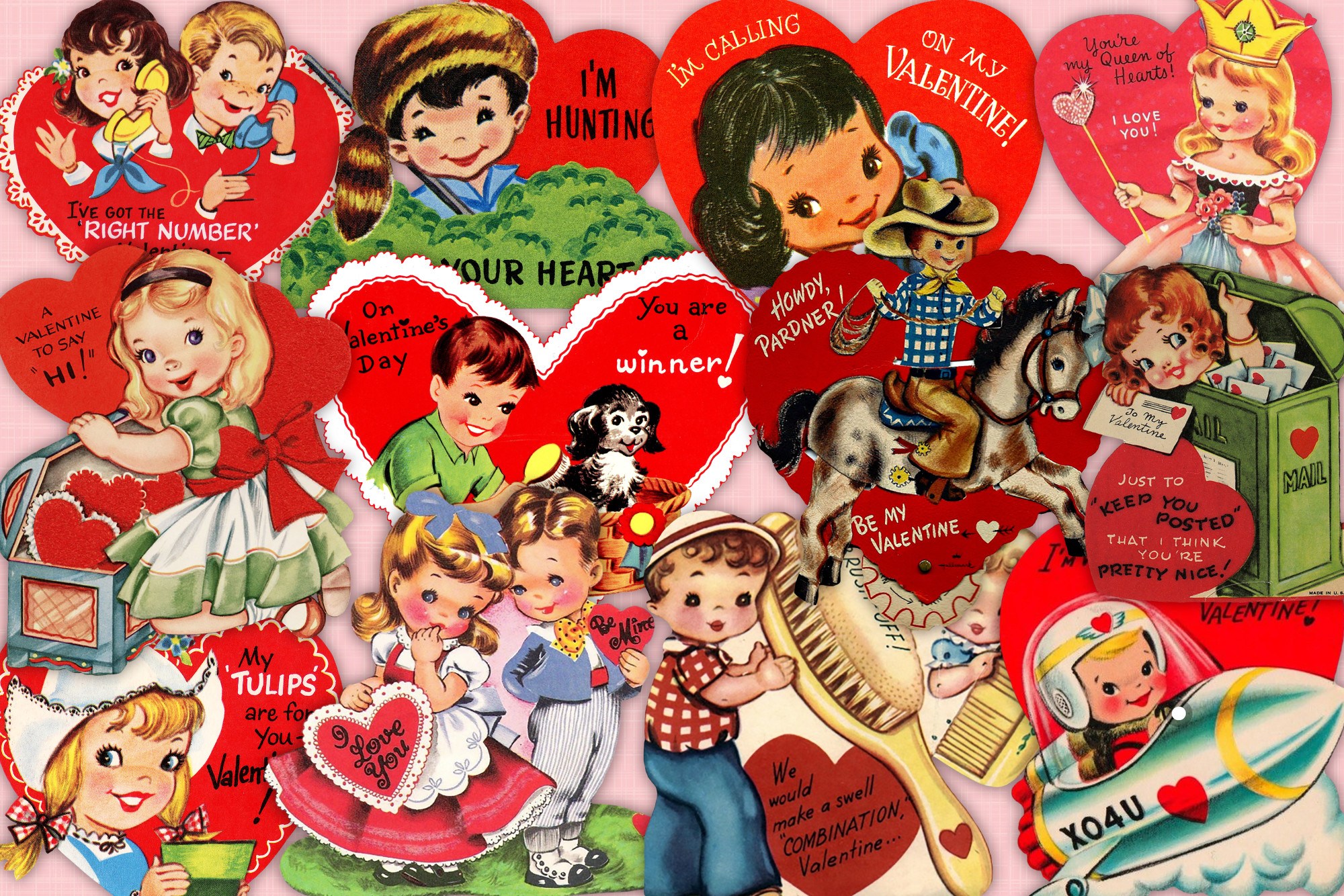 Retro Valentines Day Cards Graphic By Patterns For Dessert · Creative Fabrica