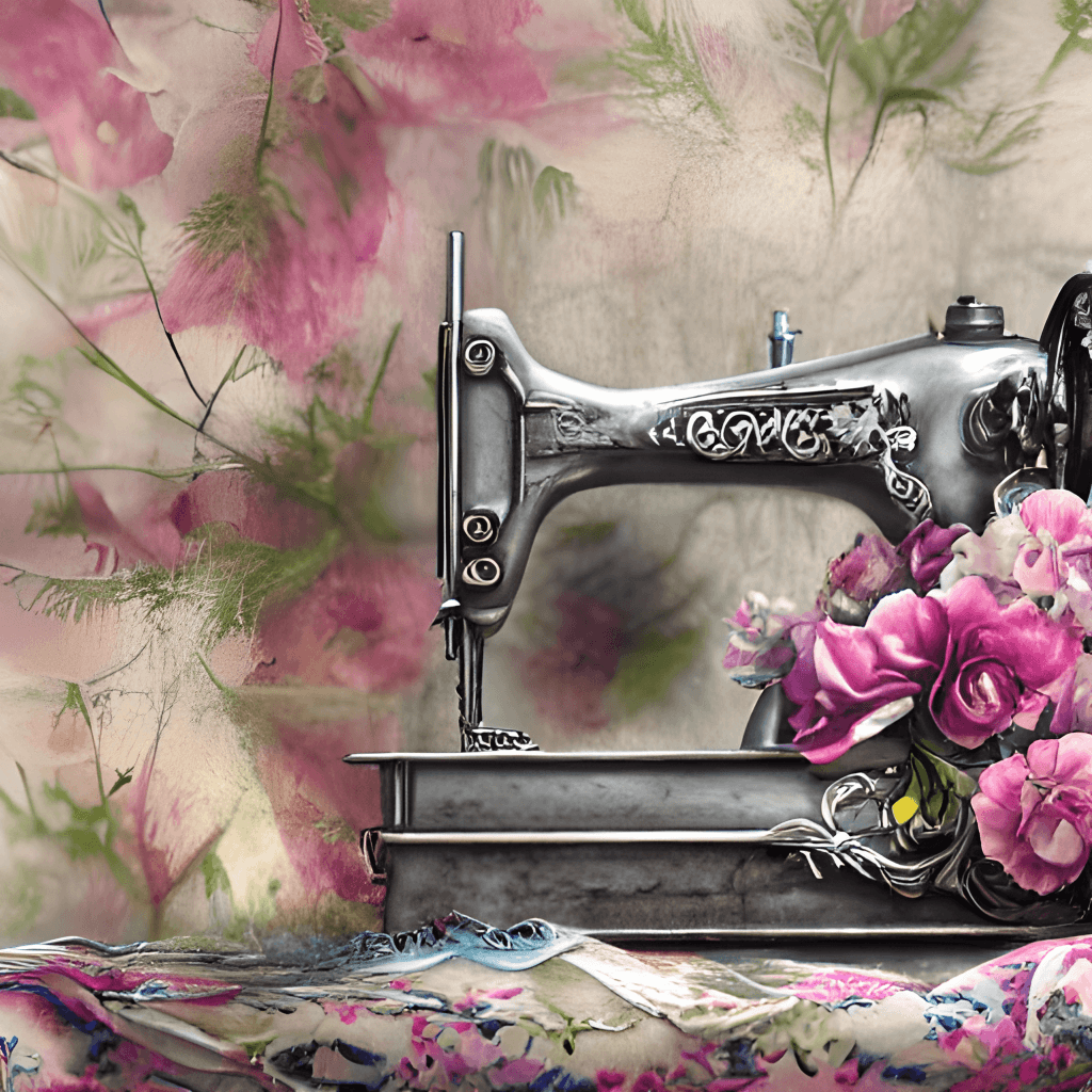 Maniquí de costura vintage en acuarela con intrincado diseño floral ·  Creative Fabrica