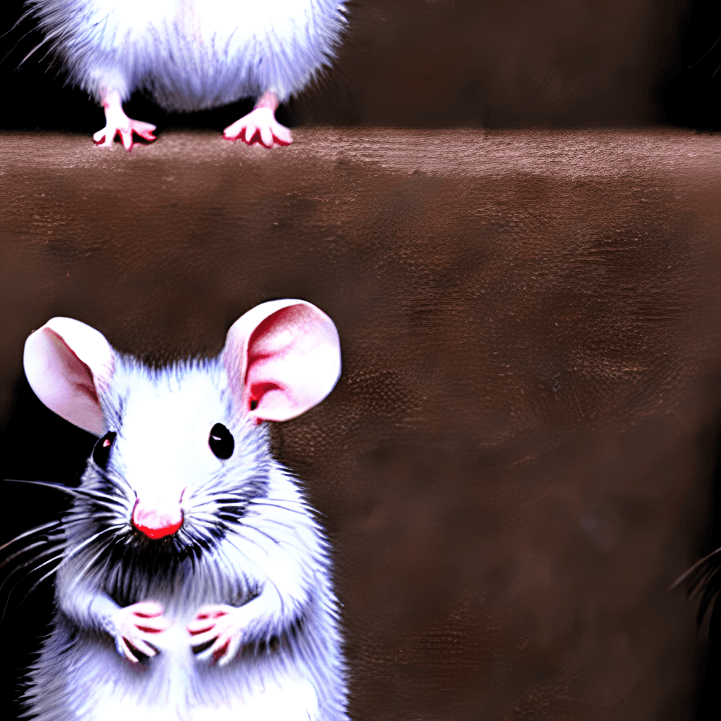 Cute Little White and Black Mice with Big Blue Eyes · Creative Fabrica