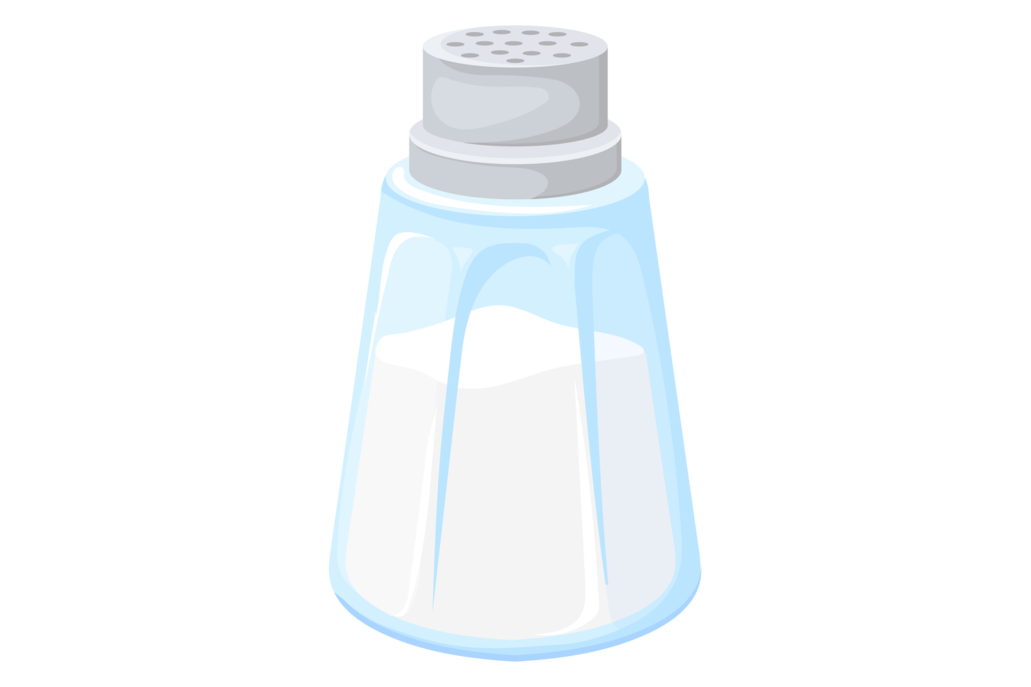 Glass Salt Shaker. Cartoon Cooking Spice Graphic by