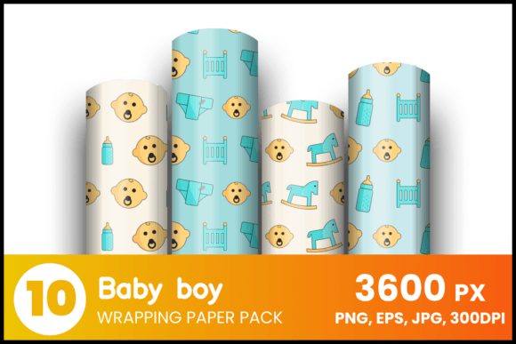Baby Boy Wrapping Paper Graphic by fromporto · Creative Fabrica