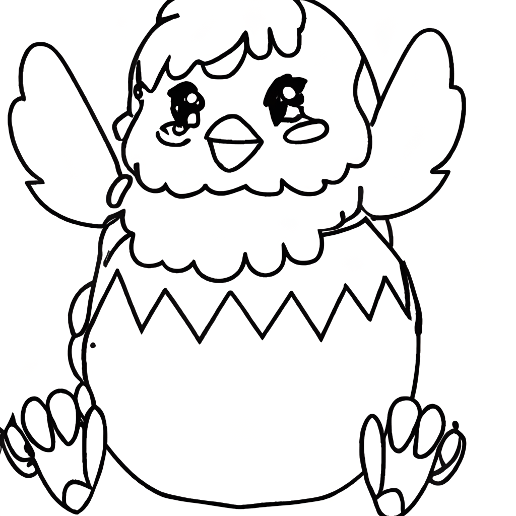 Desenho para colorir de frango kawaii com olhos grandes · Creative