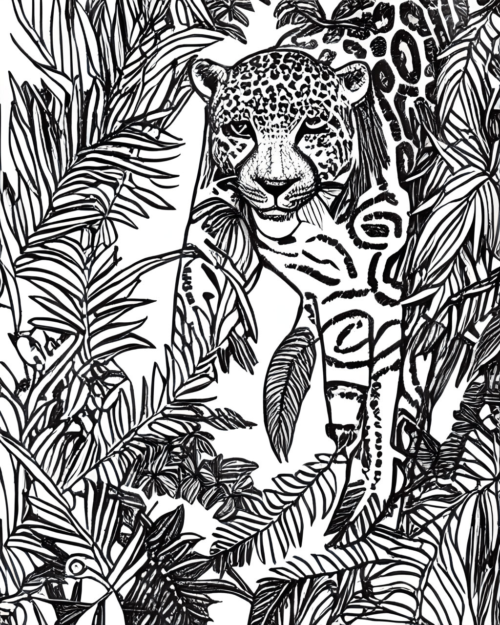 Highly Detailed Realistic Jungle Scene Jaguar with Luxurious Vegetation ...