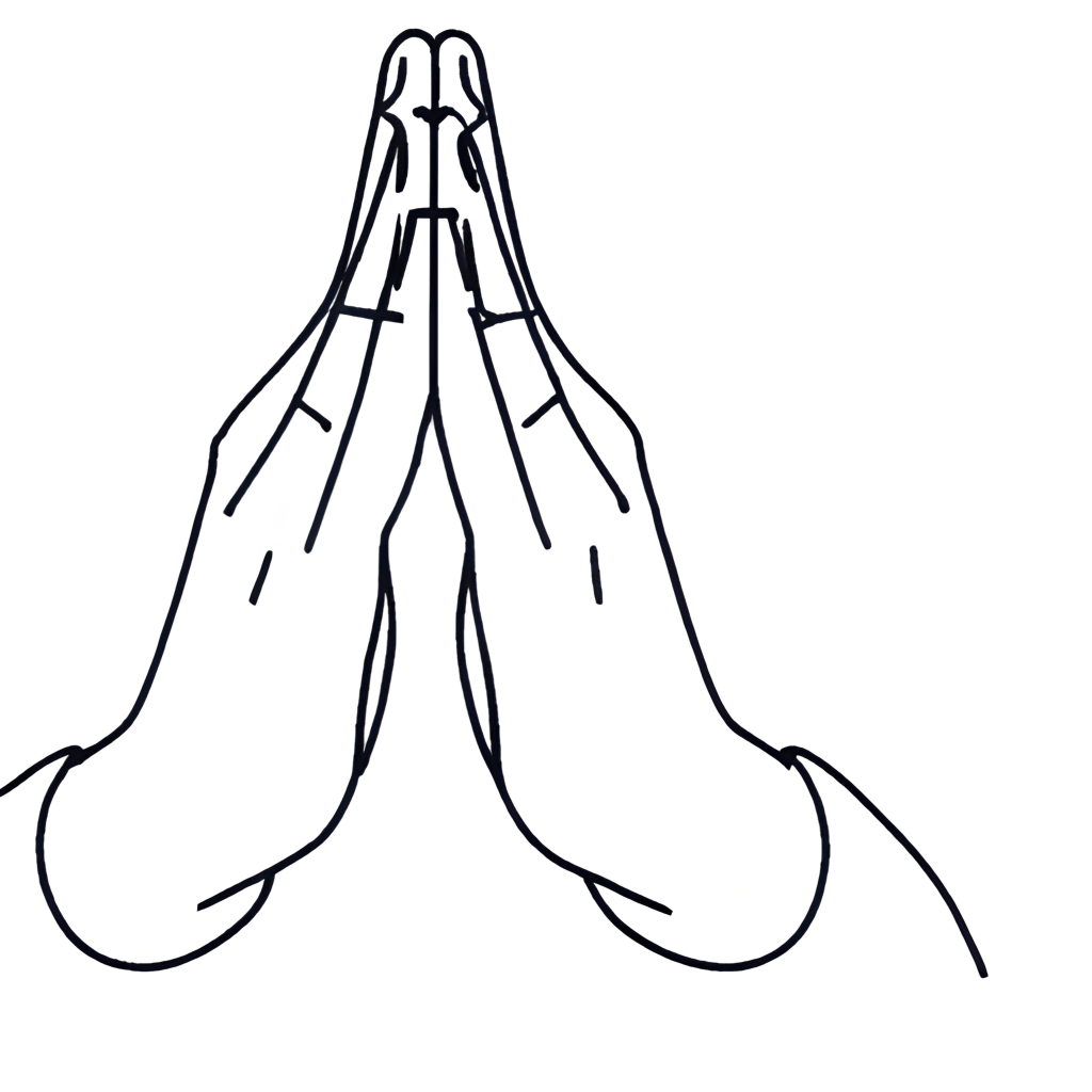 Minimalist Lineart Coloring Page of Praying Hands · Creative Fabrica