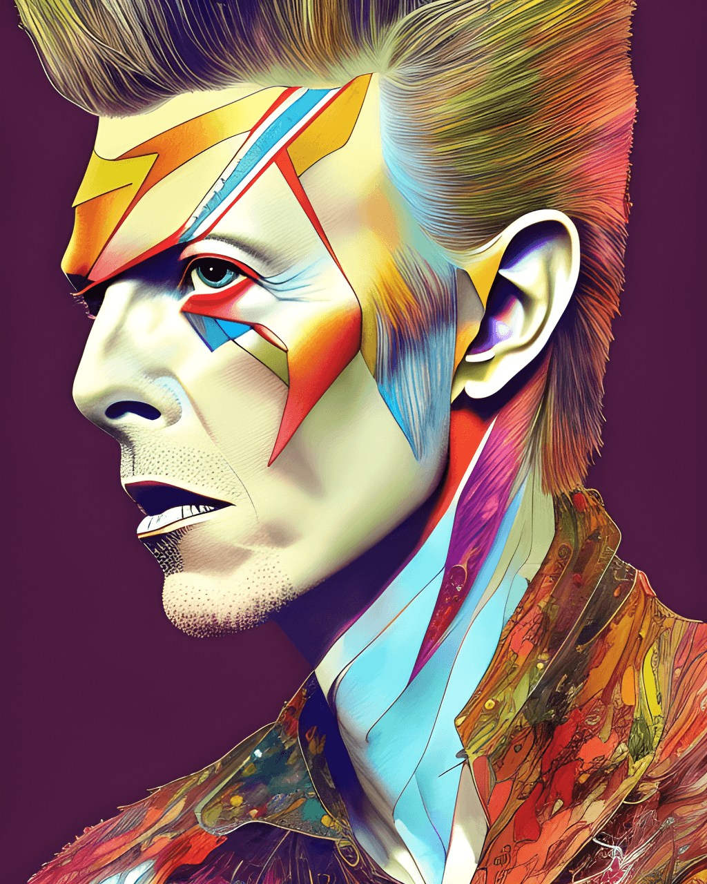 David Bowie Side View Graphic · Creative Fabrica