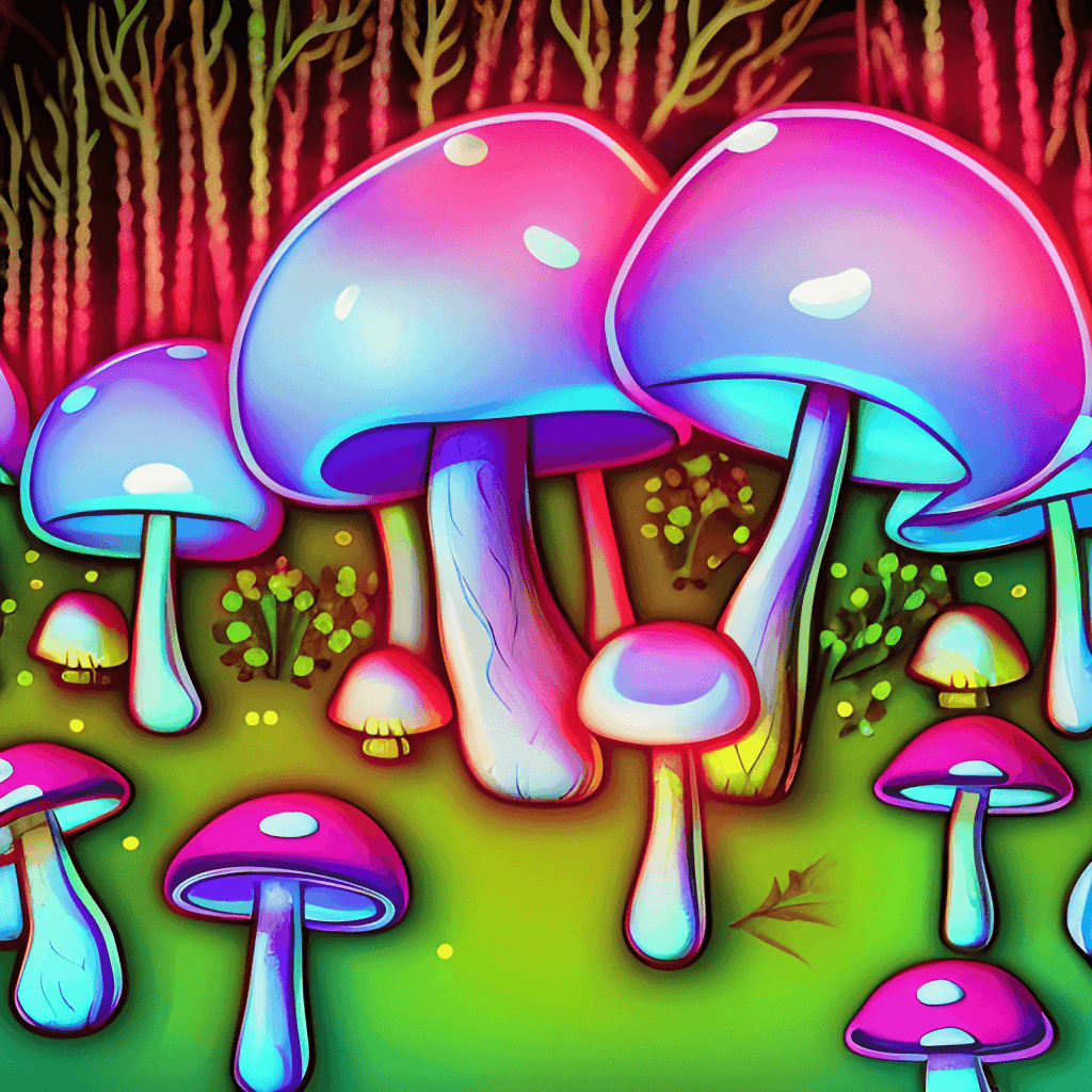 Boho Chic Mushrooms Digital Graphic · Creative Fabrica