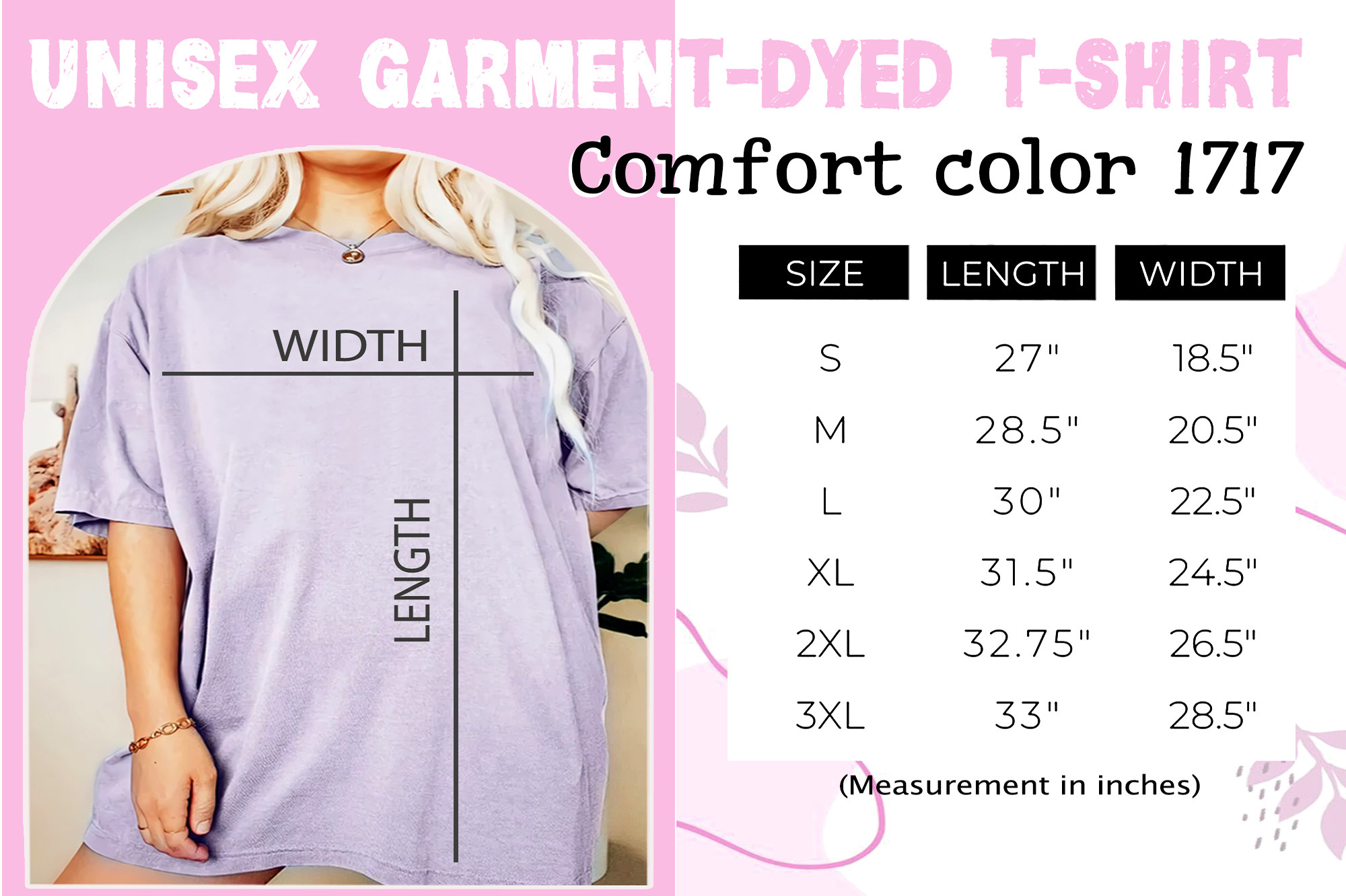 Comfort Colors 1717 Size Chart T-Shirt Graphic by evarpatrickhg65 ...