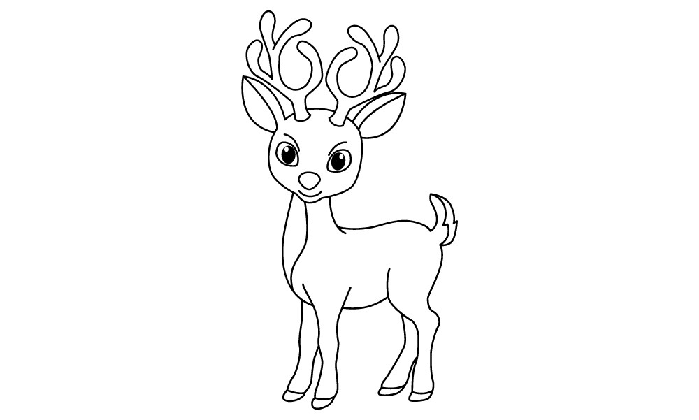 Cute Deer Cartoon Coloring Page Graphic by ningsihagustin426 · Creative ...