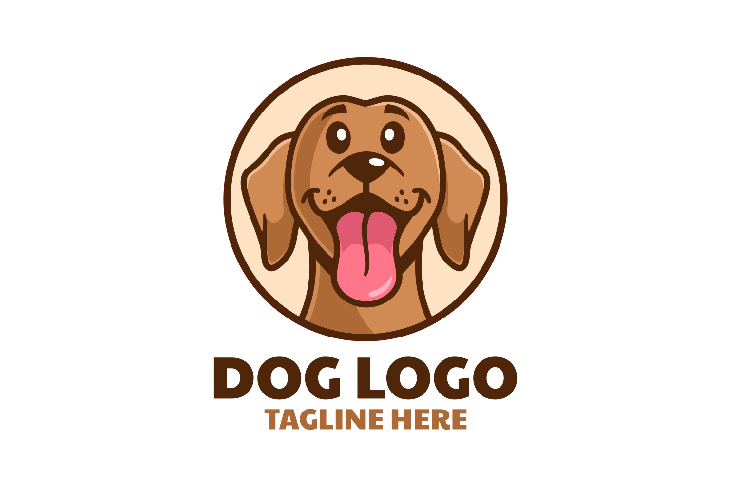Dog Head Sticking Tongue out Logo Design Graphic by Rexcanor · Creative ...