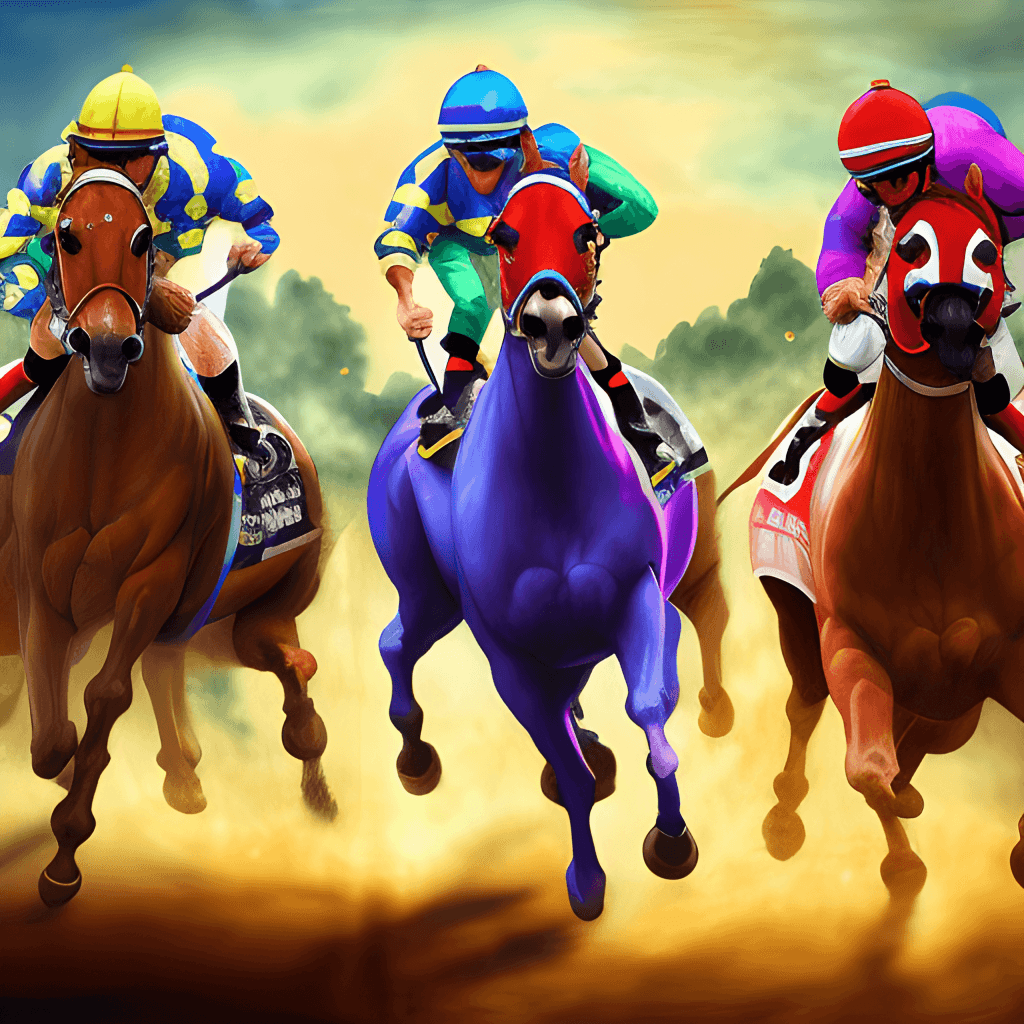 Horse Racing Fantasy Background Cartoon Character Magical · Creative ...