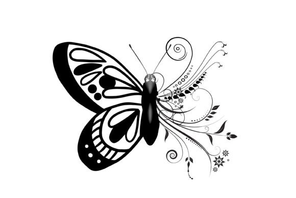 Half Flower Half Butterfly Graphic by Fstock · Creative Fabrica