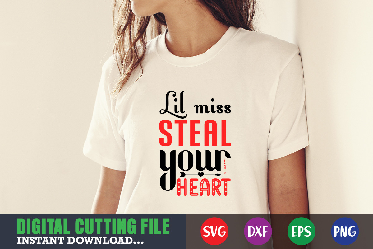 Lil Miss Steal Your Heart SVG Graphic by Graphics Studio · Creative Fabrica